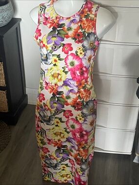UK2LA Floral Sleeveless Midi Dress in Multicolor